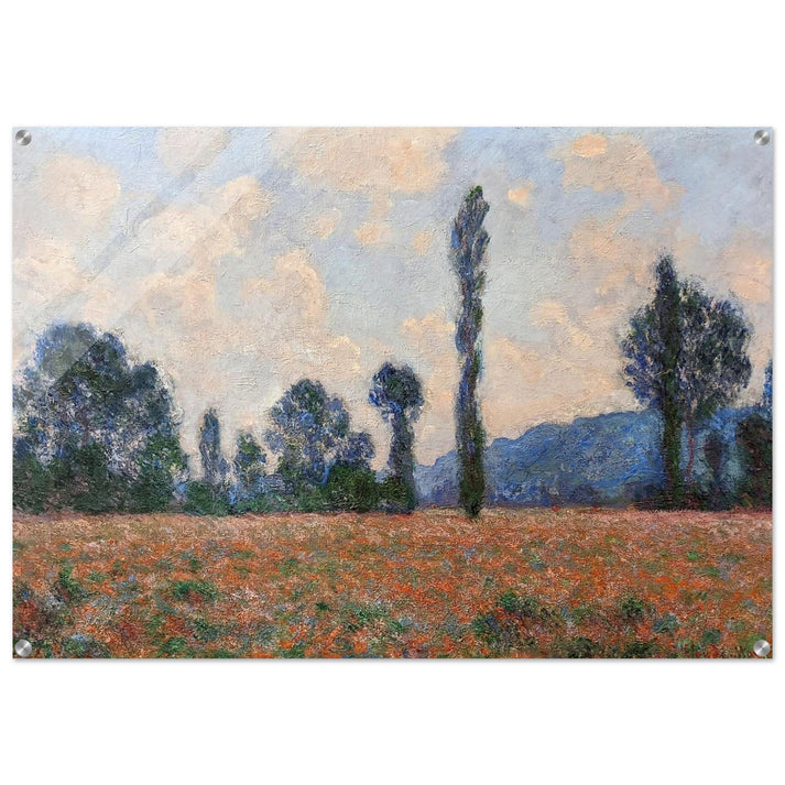Poppy Field in Giverny 03 - claude monet Acrylic Print - 70x100 cm / 28x40″ inches | claude monet Wall Art | claude monet Prints