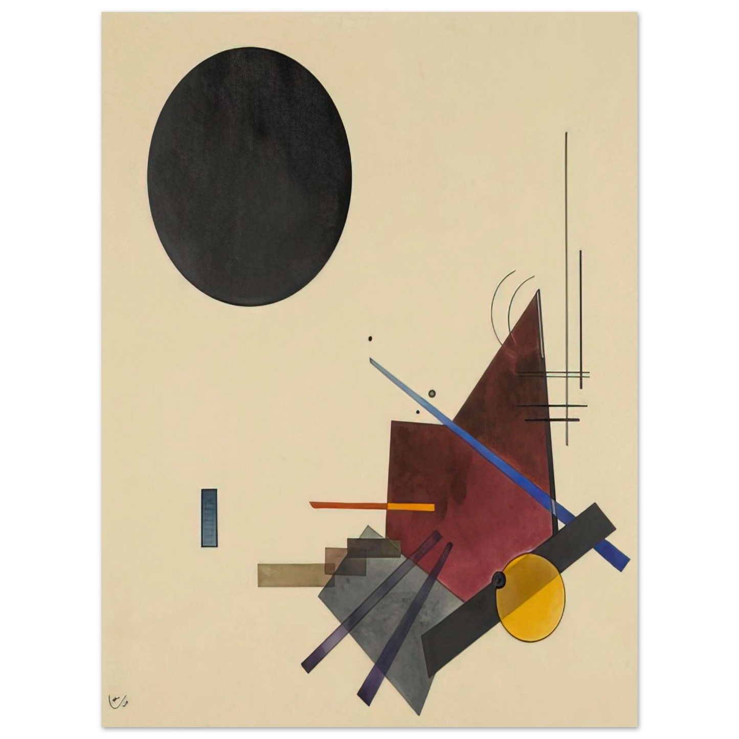 Wassily Kandinsky - BLACK RELATIONSHIP 1924 75x100 cm / 30x40inches Fine Art Poster