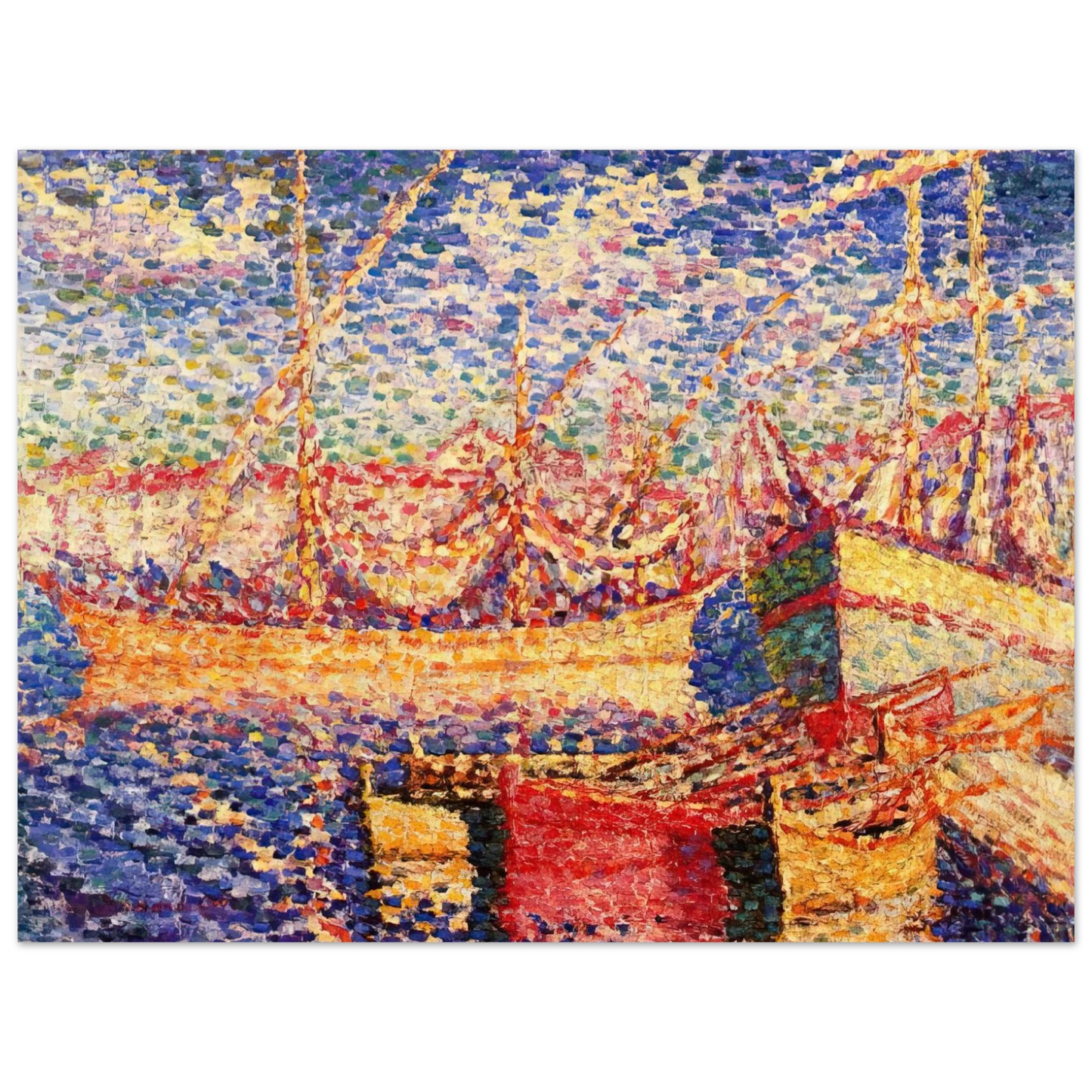 Henri-Edmond Cross - Boats in the Port of St. Tropez 75x100 cm / 30x40inches Fine Art Poster