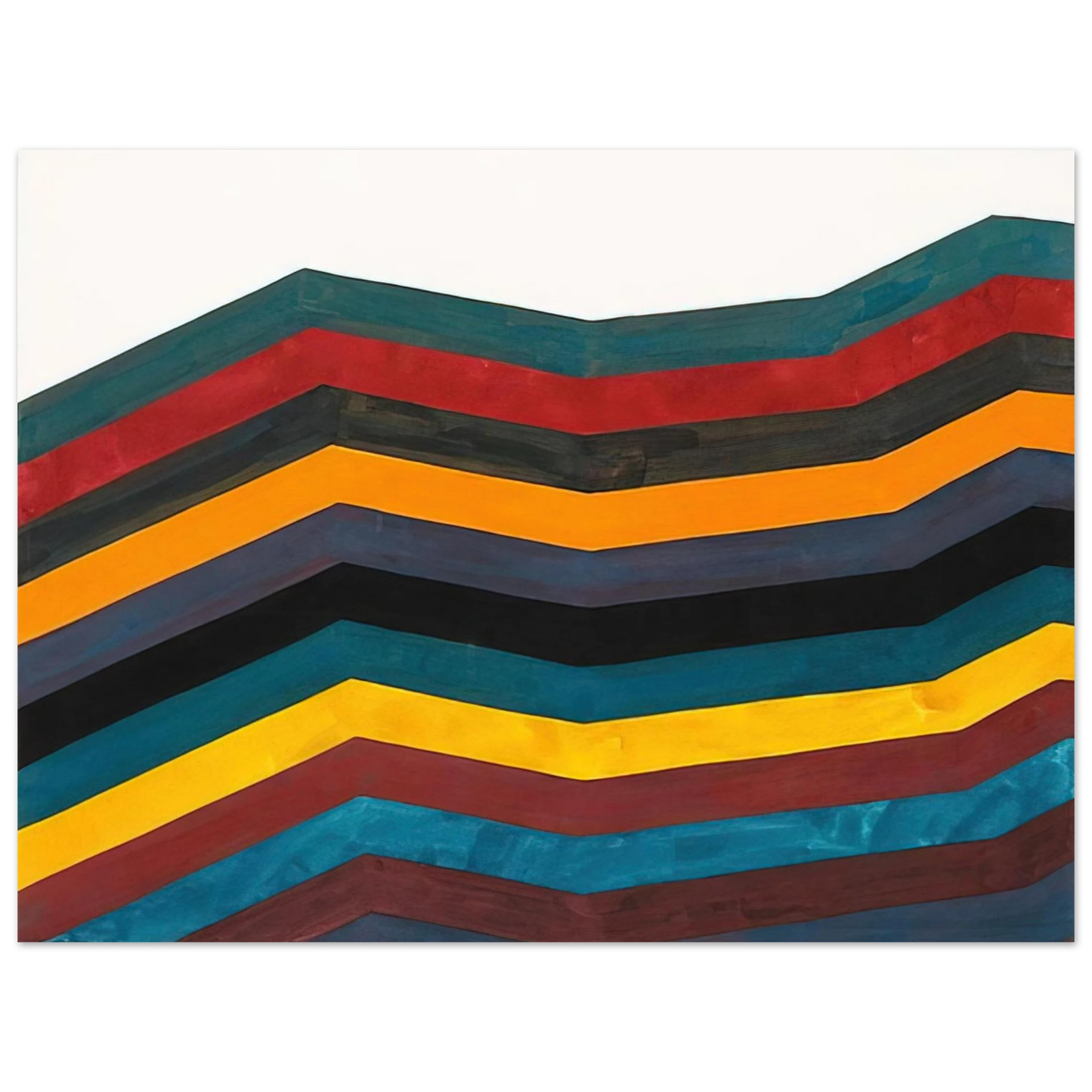 Sol LeWitt - Irregular Horizontal Bands of Equal Width Starting at Bottom 75x100 cm / 30x40inches Fine Art Poster