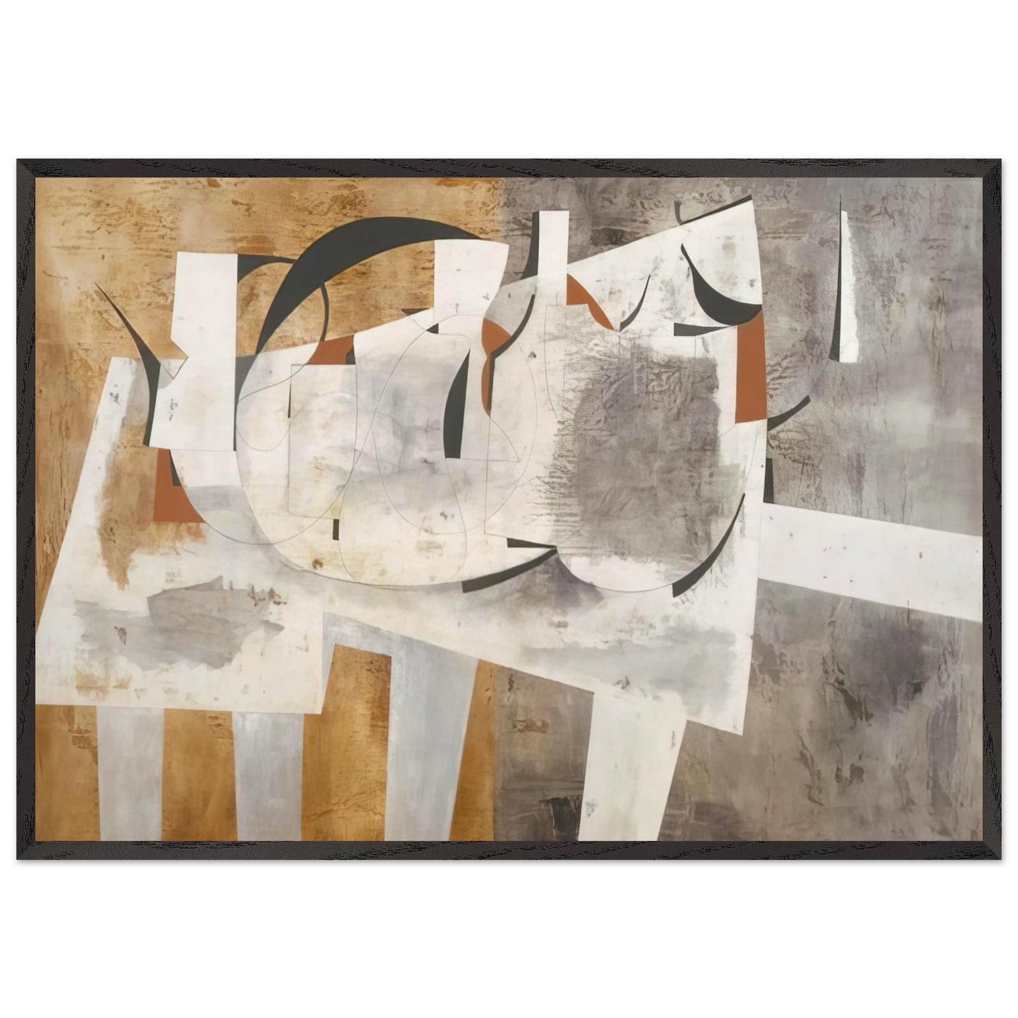 August 1956 Val dOrcia - 1956 - Ben Nicholson 70x100 cm / 28x40 inches Framed Art Print – Black Wooden Frame