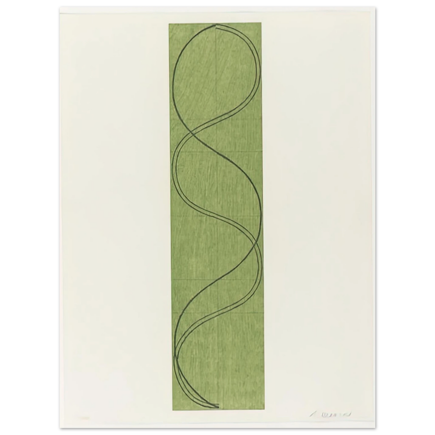 Robert Mangold - GREEN COLUMN FIGURE 2003 75x100 cm / 30x40inches Fine Art Poster