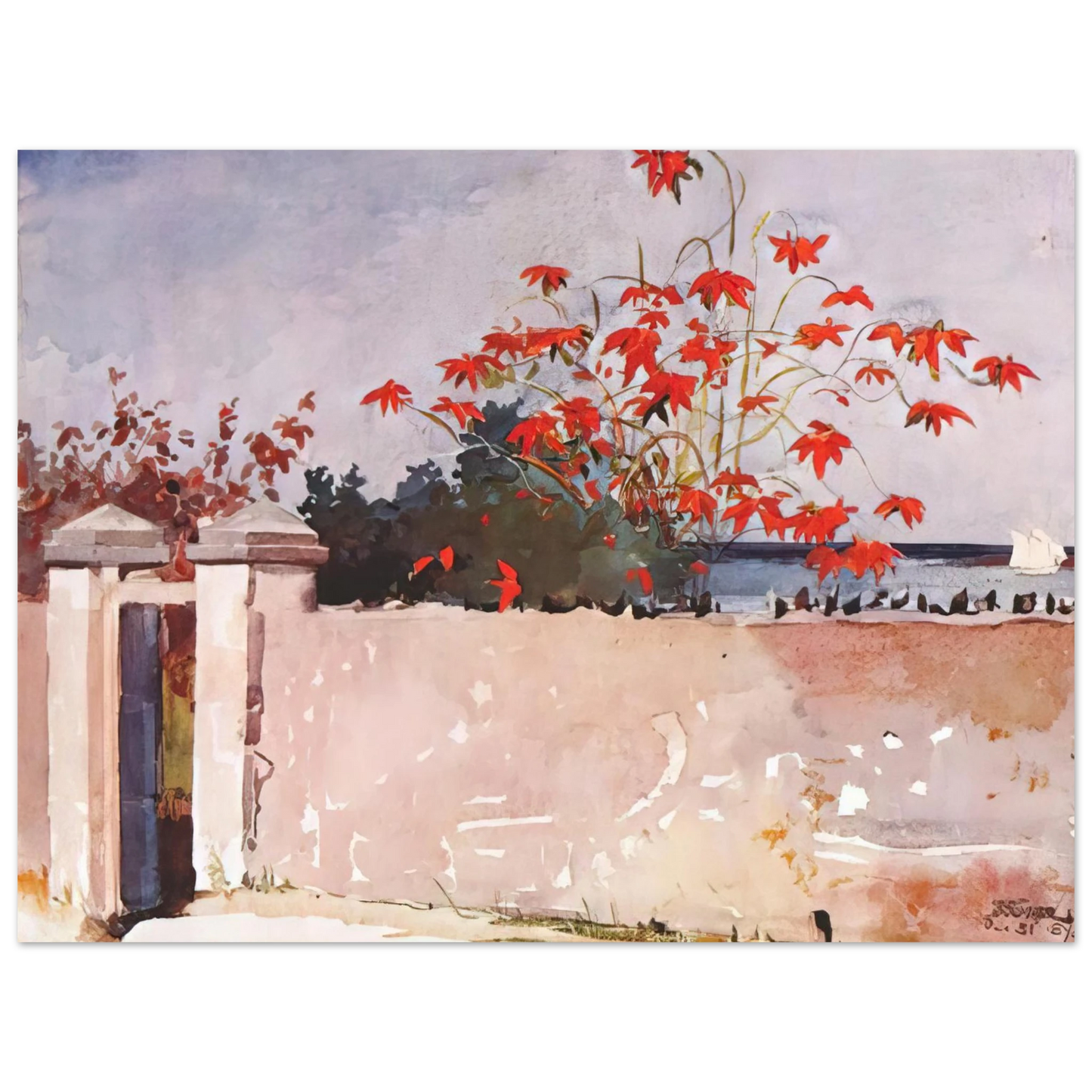 Winslow Homer - A WALL NASSAU 75x100 cm / 30x40inches Fine Art Poster