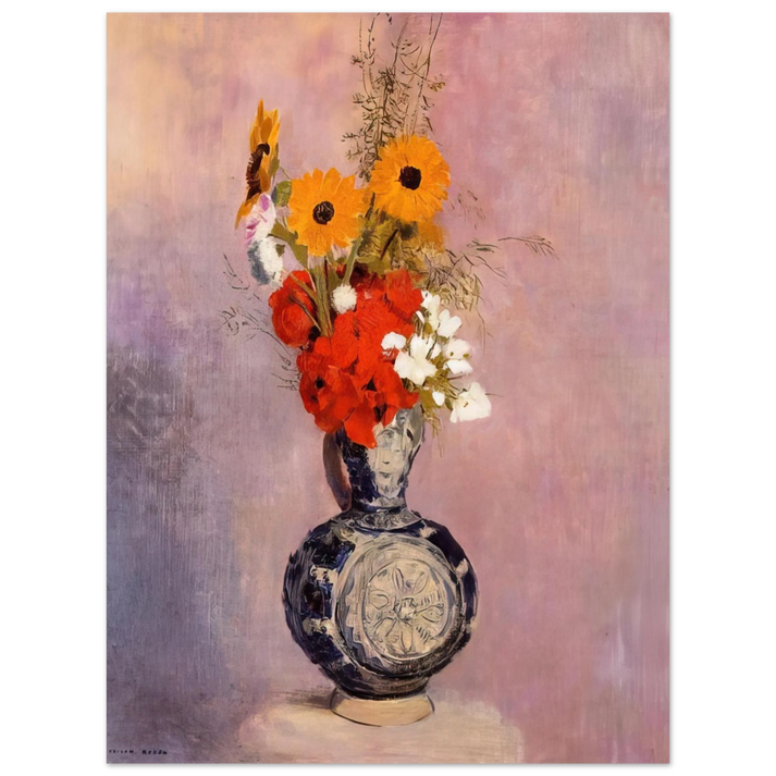 Odilon Redon - BOUQUET OF FLOWERS IN A BLUE VASE 2 75x100 cm / 30x40inches Fine Art Poster