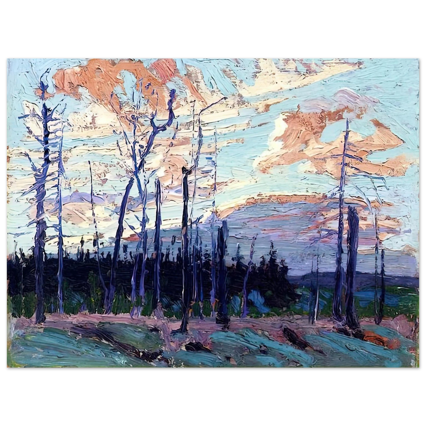 Tom Thomson - BURNT LAND AT SUNSET 1915 75x100 cm / 30x40inches Fine Art Poster