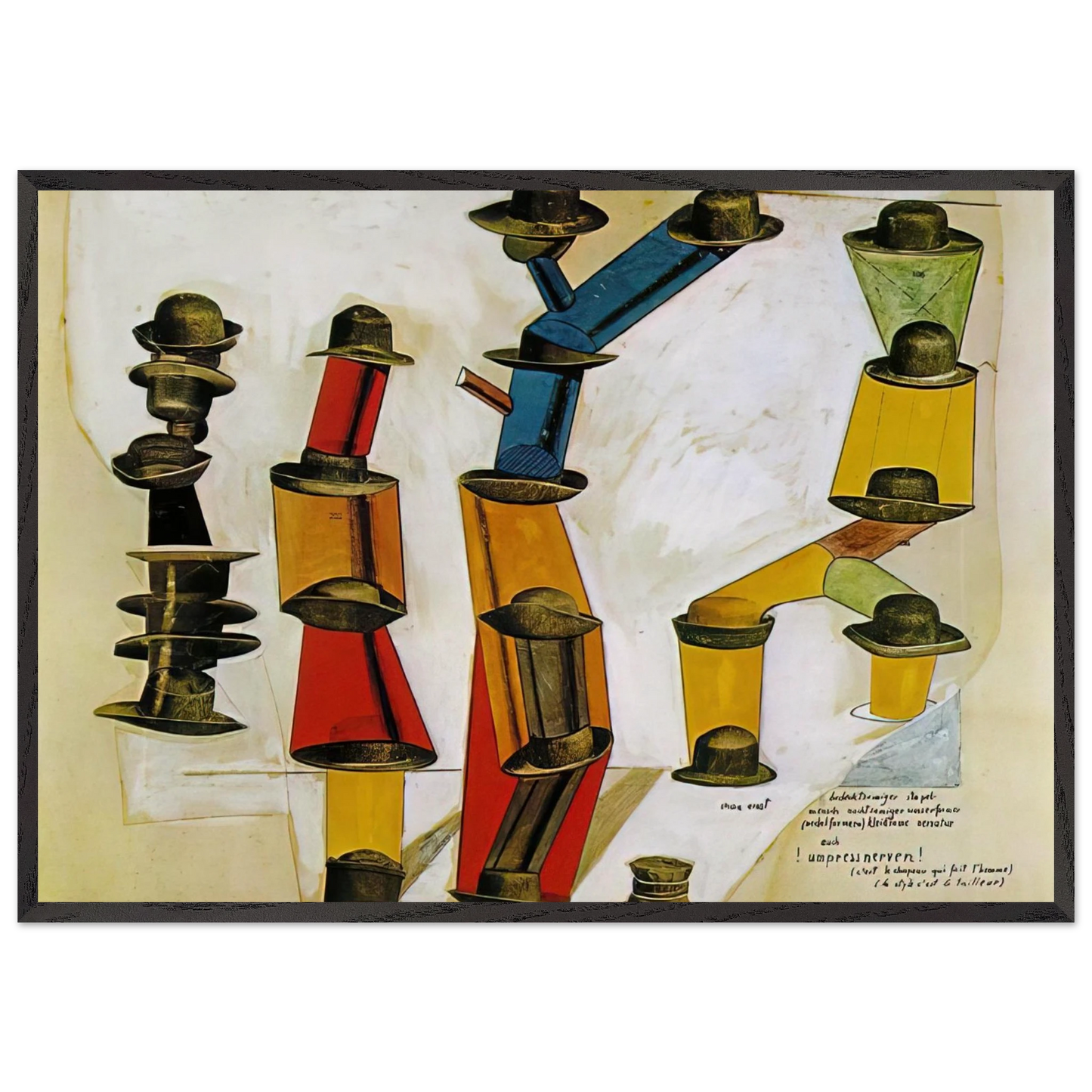 The hat makes the man - Max Ernst 70x100 cm / 28x40 inches Framed Art Print – Black Wooden Frame