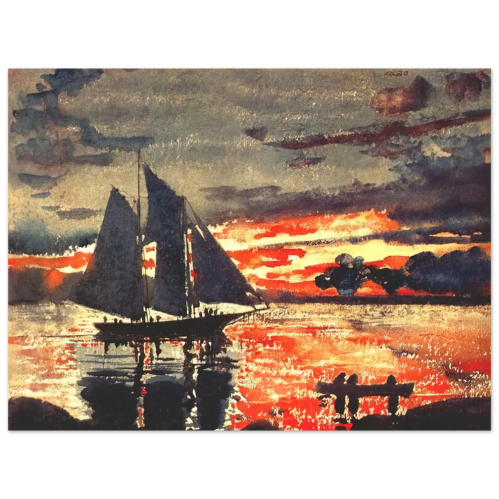 Winslow Homer - SUNSET FIRES 75x100 cm / 30x40inches Fine Art Poster