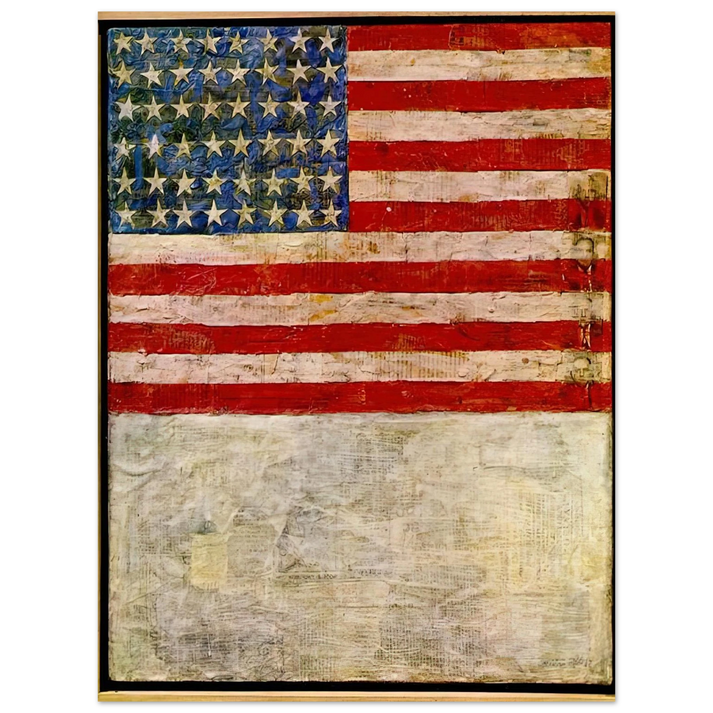 Jasper Johns - FLAG ABOVE WHITE 75x100 cm / 30x40inches Fine Art Poster