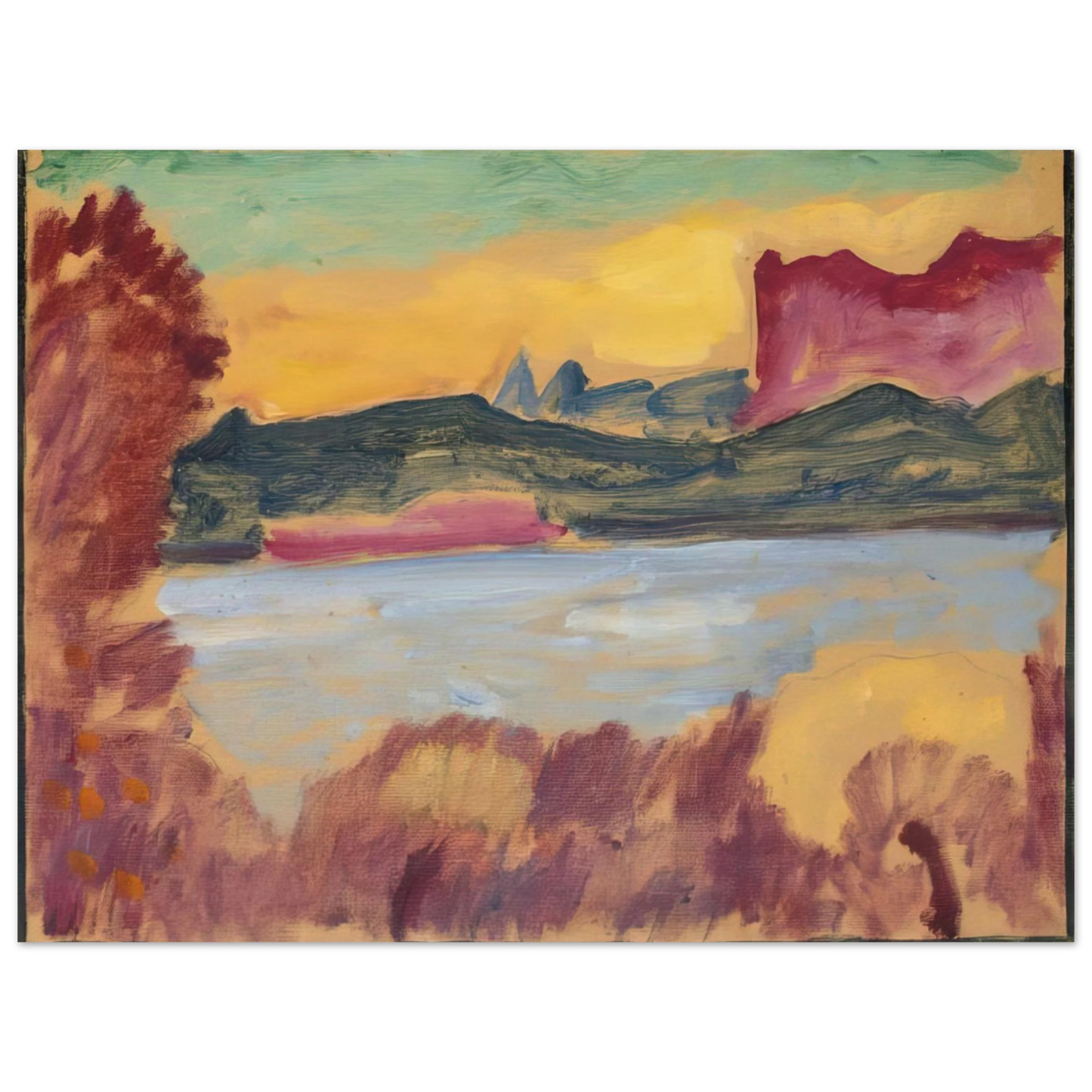 Alexej von Jawlensky - LANDSCHAFT GENFER SEE 1915 75x100 cm / 30x40inches Fine Art Poster