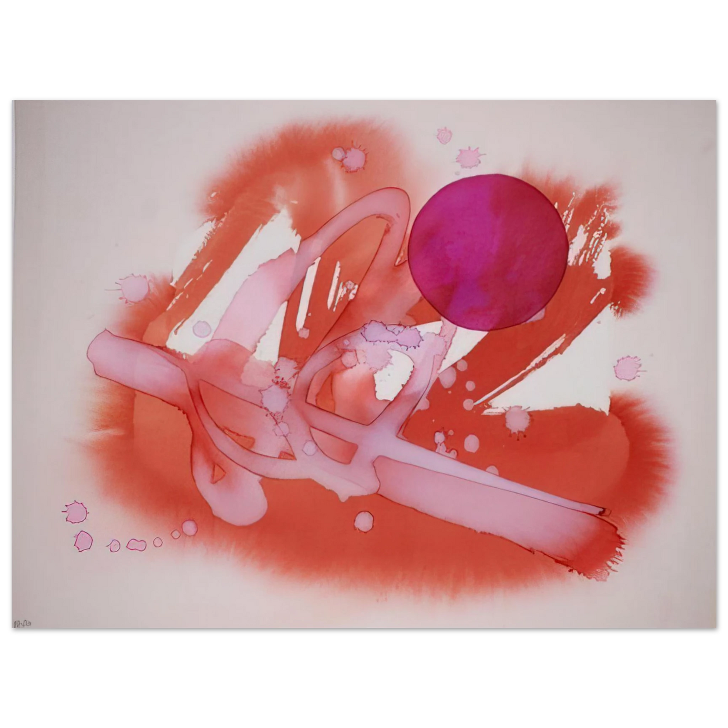Luis Feito - UNTITLED PURPLE AND RED 75x100 cm / 30x40inches Fine Art Poster