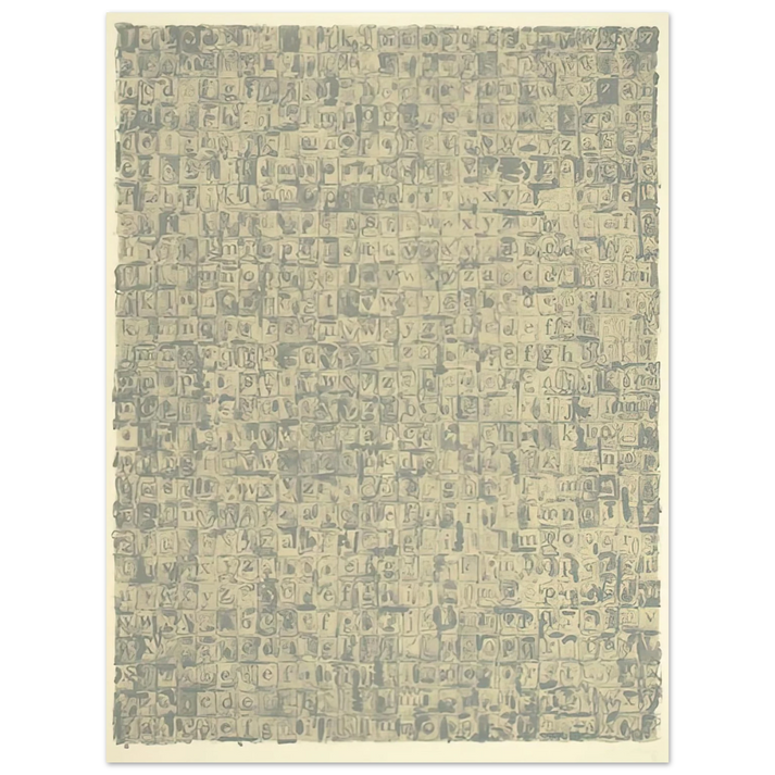 Jasper Johns - GRAY ALPHABETS ULAE 57 1968 75x100 cm / 30x40inches Fine Art Poster