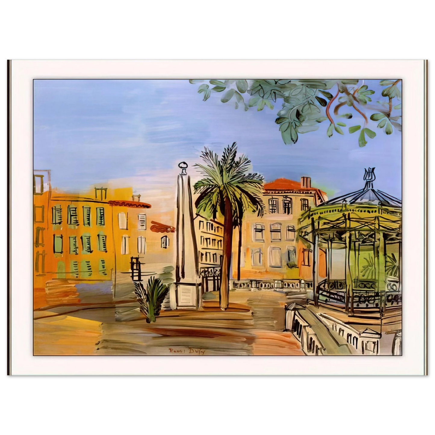Raoul Dufy - THE SQUARE IN HYERES 75x100 cm / 30x40inches Fine Art Poster