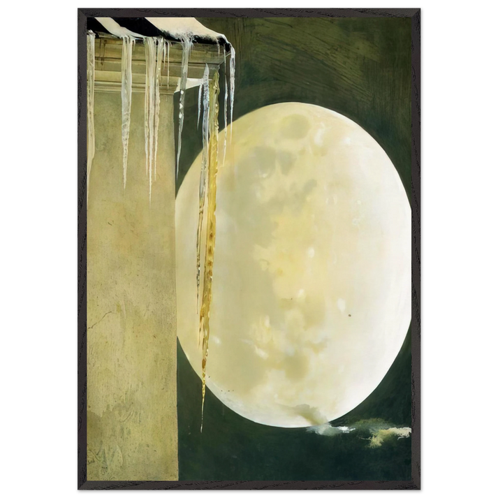 MOON MADNESS - Andrew Wyeth 70x100 cm / 28x40 inches Framed Art Print – Black Wooden Frame