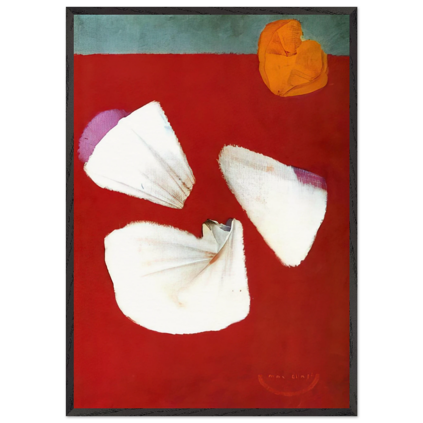 Shells and Flowers - Max Ernst 70x100 cm / 28x40 inches Framed Art Print – Black Wooden Frame
