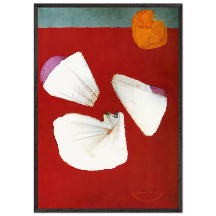 Shells and Flowers - Max Ernst 70x100 cm / 28x40 inches Framed Art Print – Black Wooden Frame