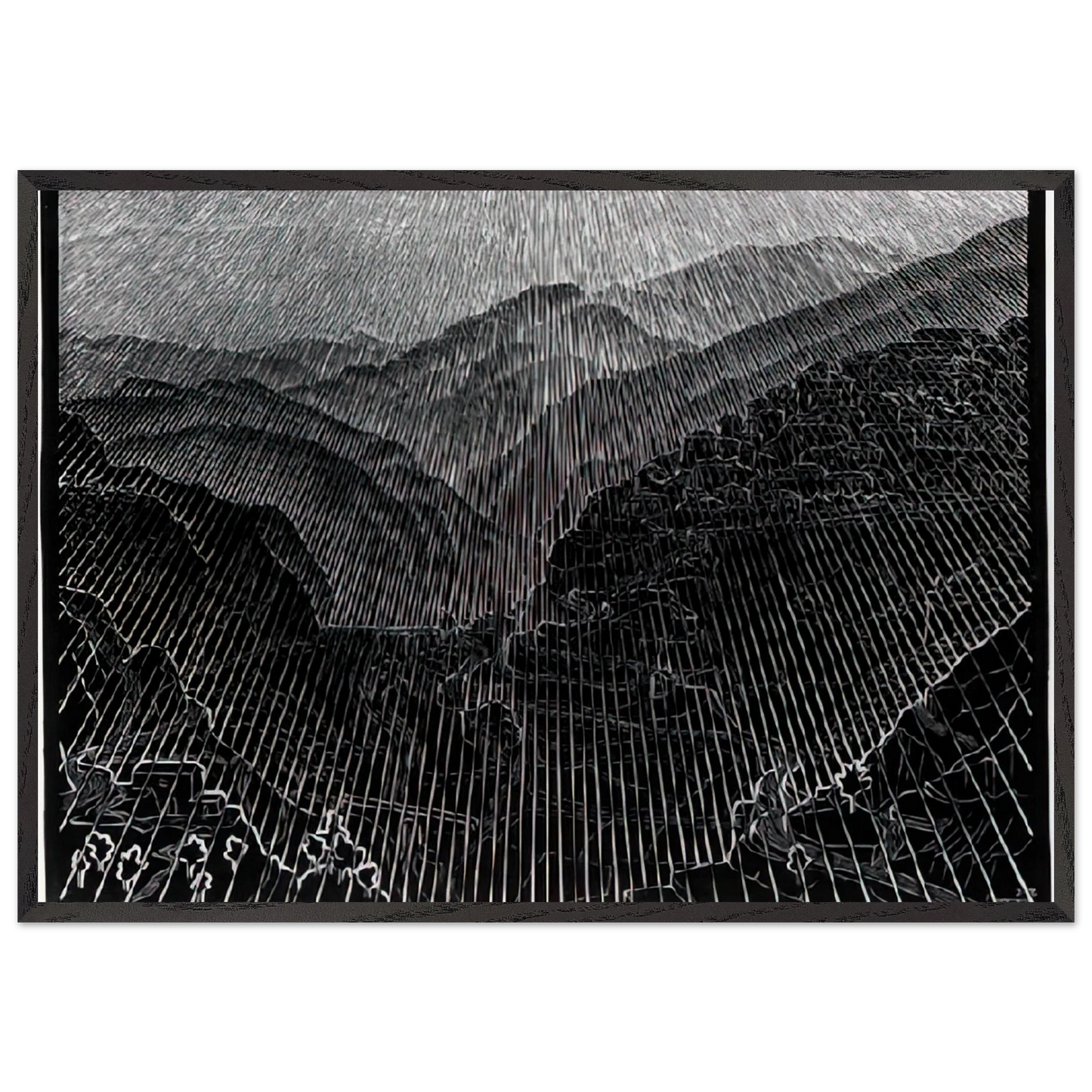 ROSSANO CALABRIA FEBRUARY 1931 1931 - MC Escher 70x100 cm / 28x40 inches Framed Art Print – Black Wooden Frame | Maurits Cornelis Escher Prints