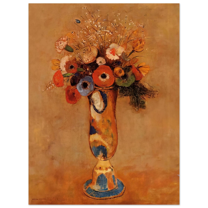Odilon Redon - WILDFLOWERS IN A LONG NECKED VASE 75x100 cm / 30x40inches Fine Art Poster
