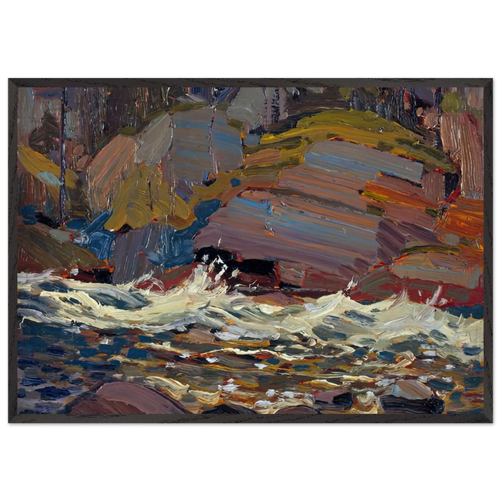 SWIFT WATER 1916 - Tom Thomson 70x100 cm / 28x40 inches Framed Art Print – Black Wooden Frame