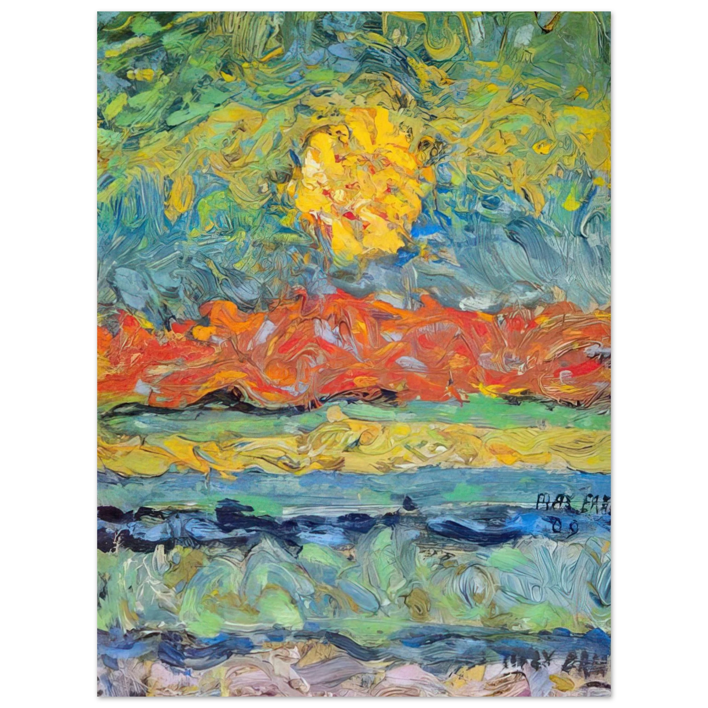 Max Ernst - Landscape with Sun 75x100 cm / 30x40inches Fine Art Poster