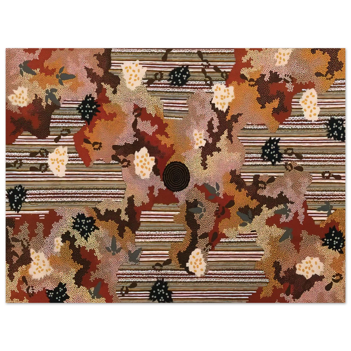 Clifford Possum Tjapaltjarri - Wildflowers at Yabbierangu - 1991 75x100 cm / 30x40inches Fine Art Poster