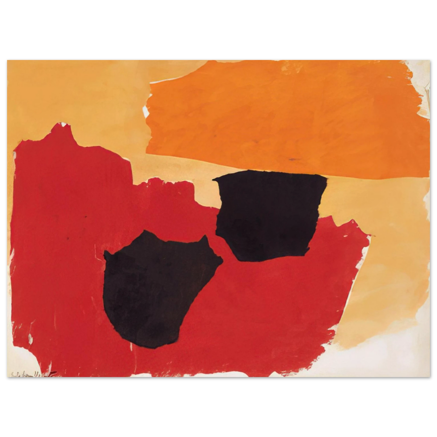 Esteban Vicente - ORANGE RED BLACK 1962 75x100 cm / 30x40inches Fine Art Poster