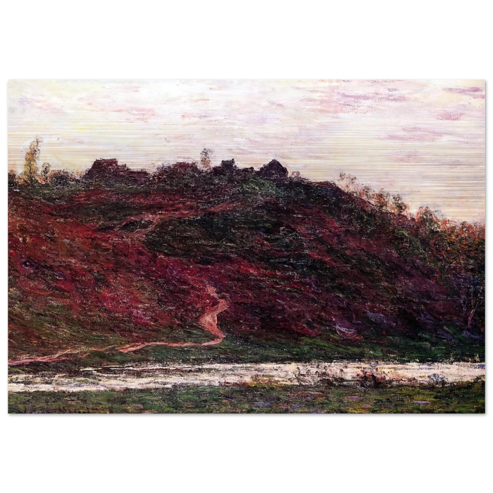 The Village of La Coche-Blond, Evening - claude monet Brushed Aluminum Print - 70x100 cm / 28x40 inches | claude monet Aluminum Print | claude monet Prints
