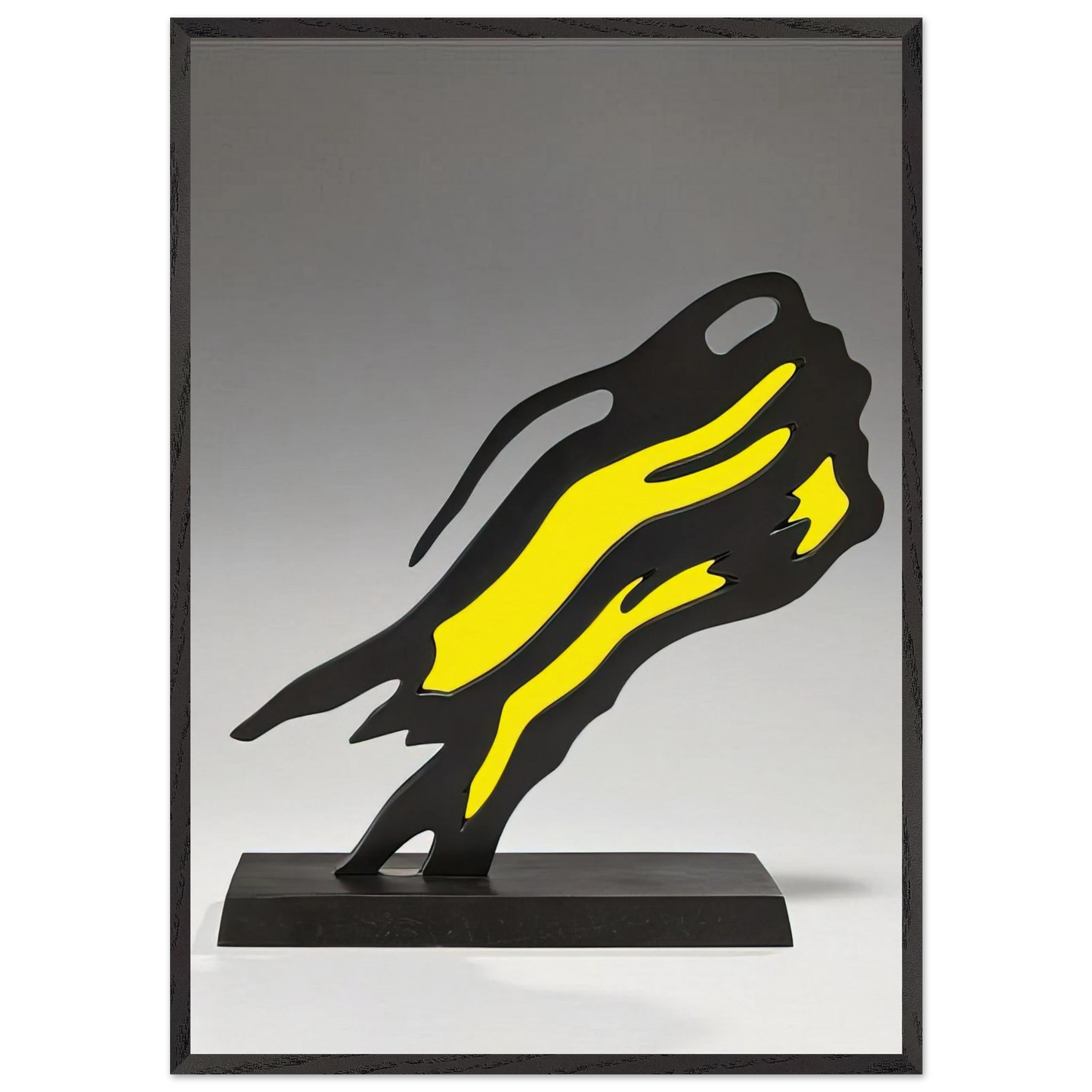 WEISMAN AWARD YELLOW BRUSHSTROKE 1991 - Roy Lichtenstein 70x100 cm / 28x40 inches Framed Art Print – Black Wooden Frame