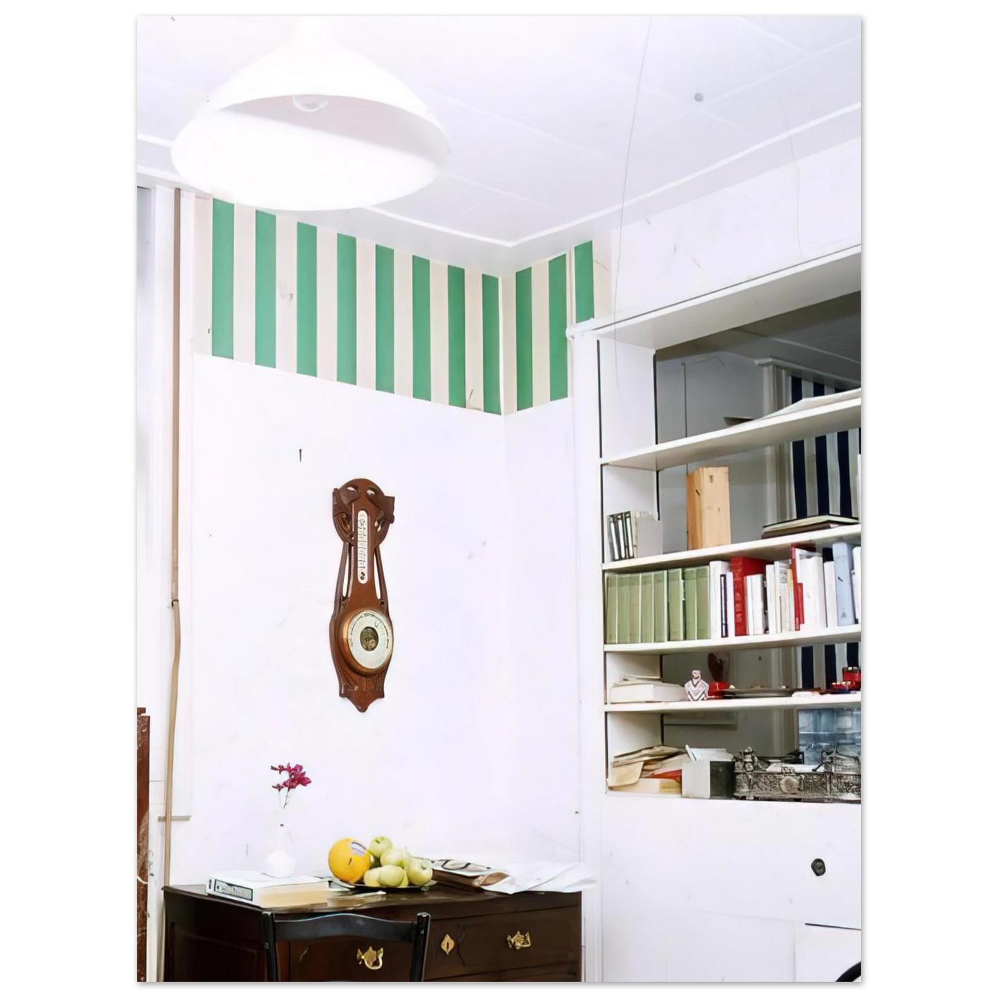 Daniel Buren - Papiers collés blanc et vert - 1969 75x100 cm / 30x40inches Fine Art Poster