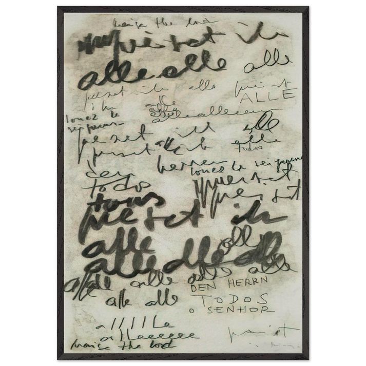 Untitled Alle - 1965 - Mira Schendel 70x100 cm / 28x40 inches Framed Art Print – Black Wooden Frame
