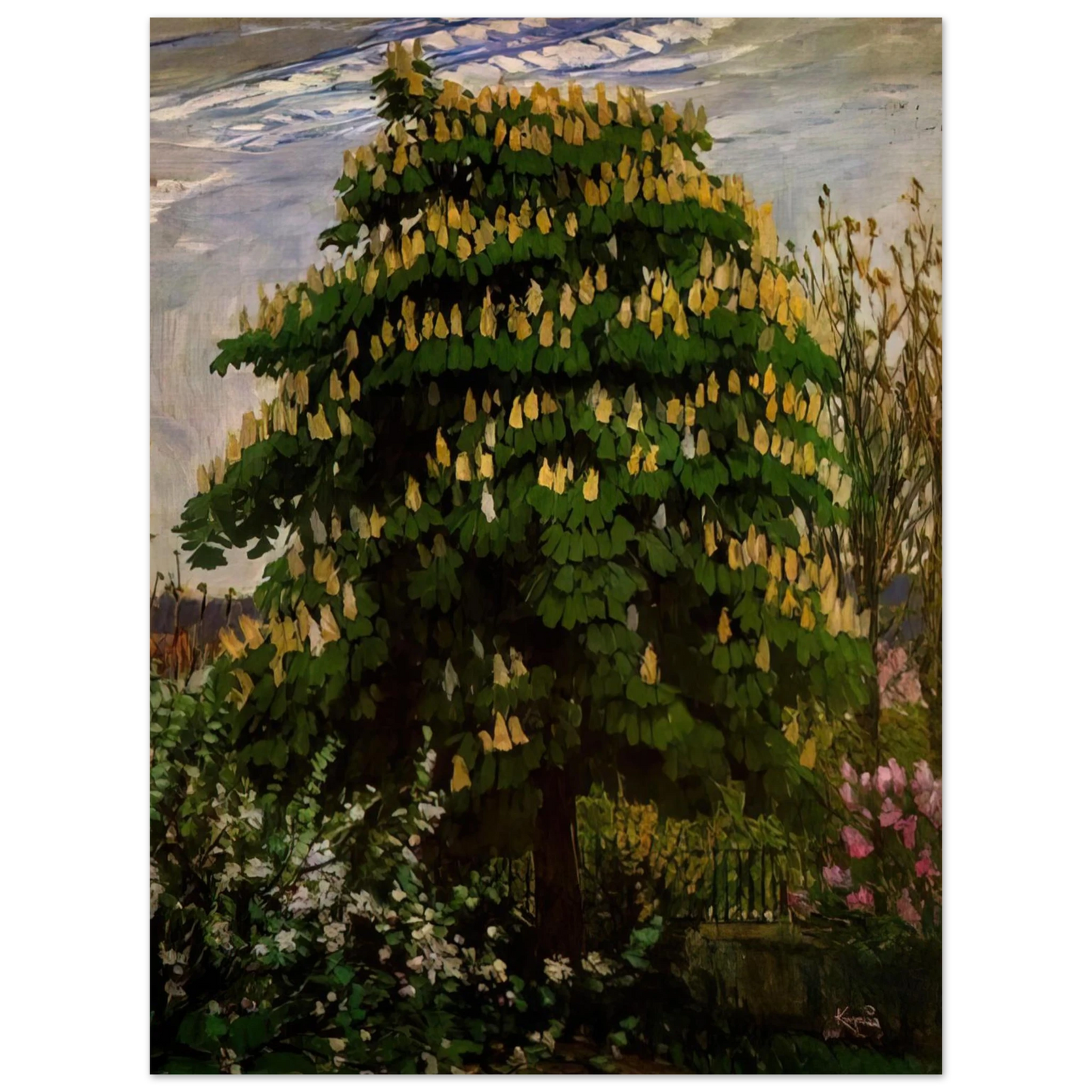 Frantisek Kupka - The chestnut tree in blossom 75x100 cm / 30x40inches Fine Art Poster