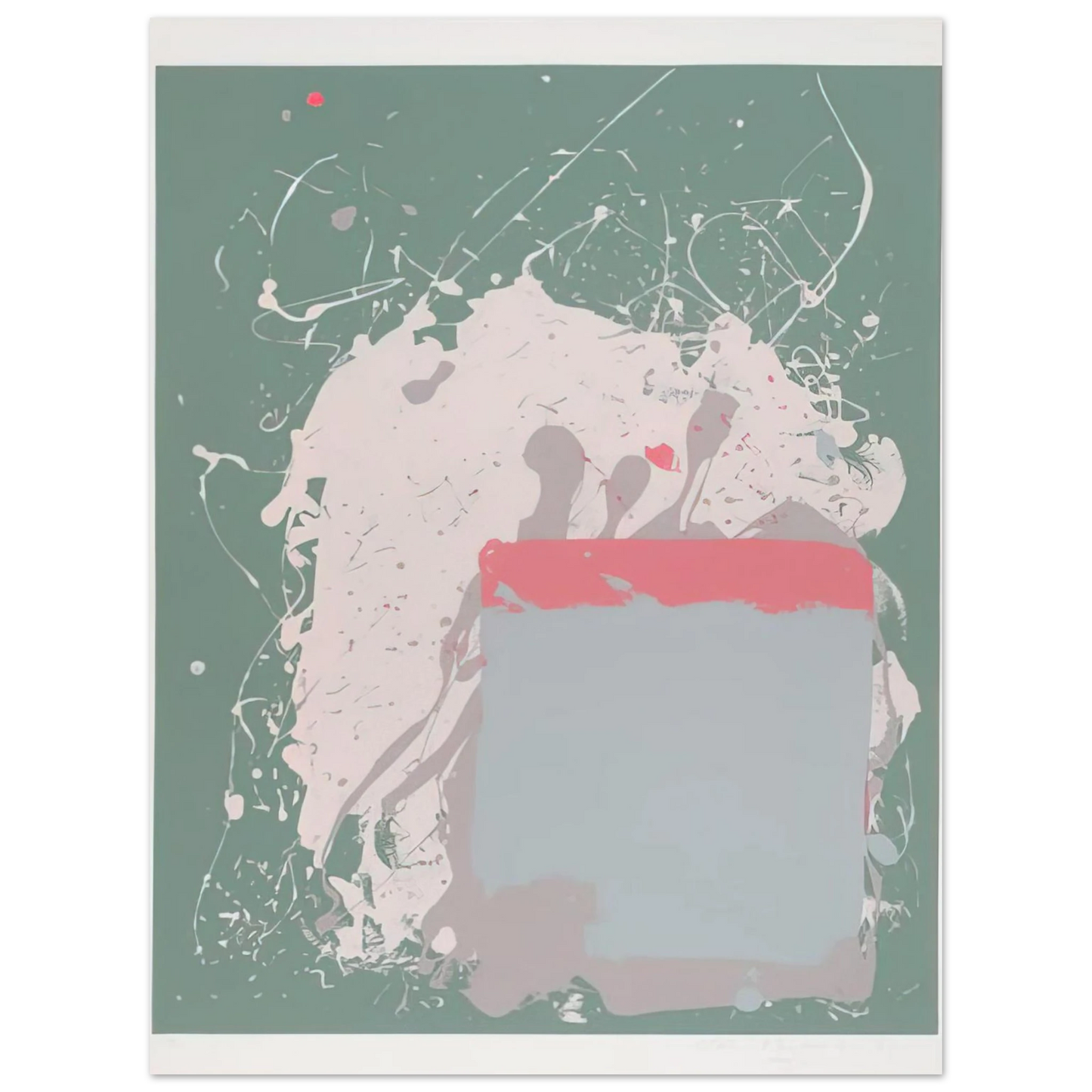 John Hoyland - Grey Blue on Green - 1971 75x100 cm / 30x40inches Fine Art Poster
