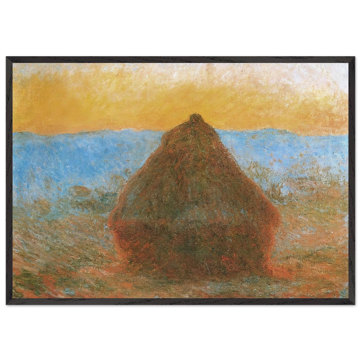Grainstack - claude monet 70x100 cm / 28x40 inches Framed Art Print – Black Wooden Frame