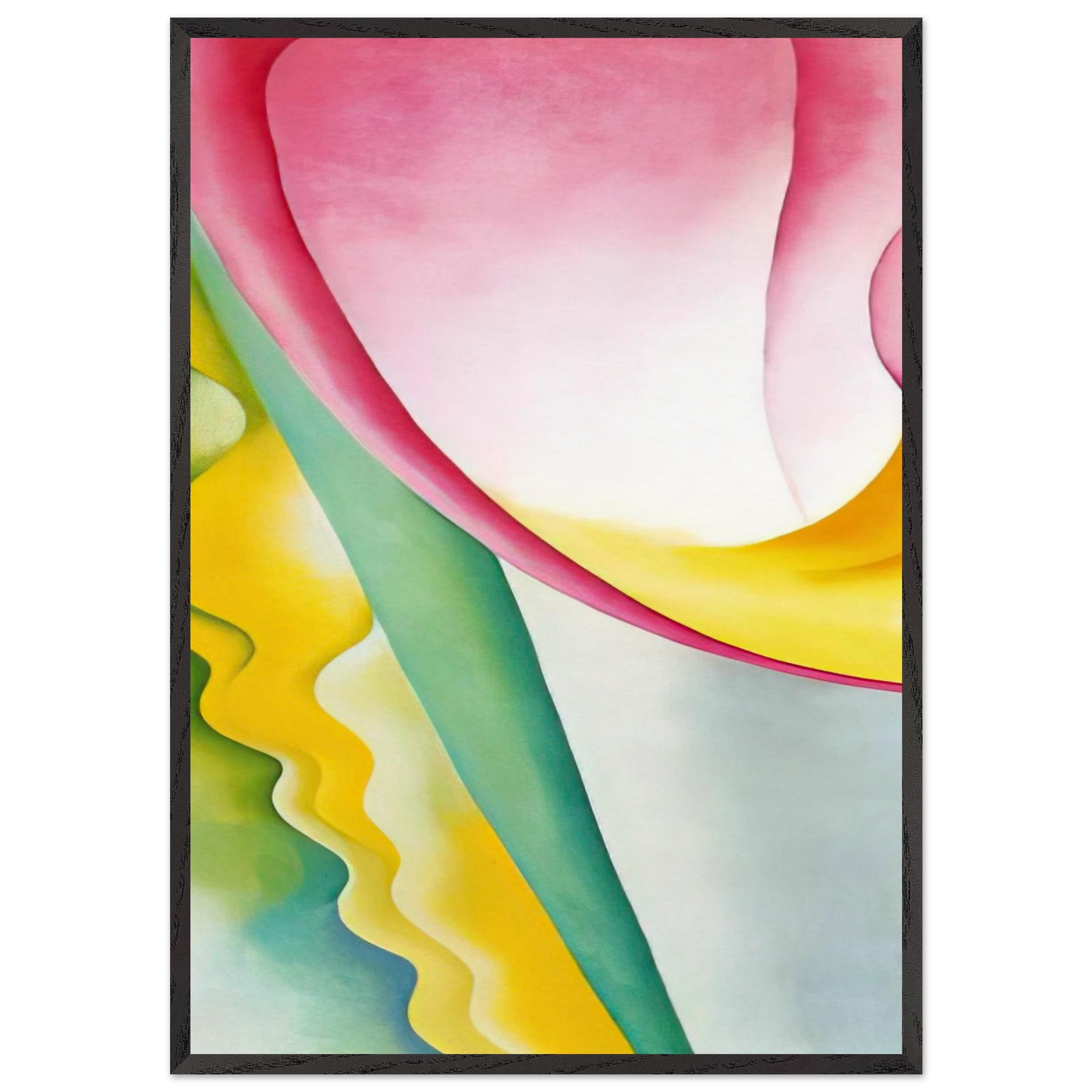 Abstraction No 77 Tulip - Georgia OKeeffe 70x100 cm / 28x40 inches Framed Art Print – Black Wooden Frame