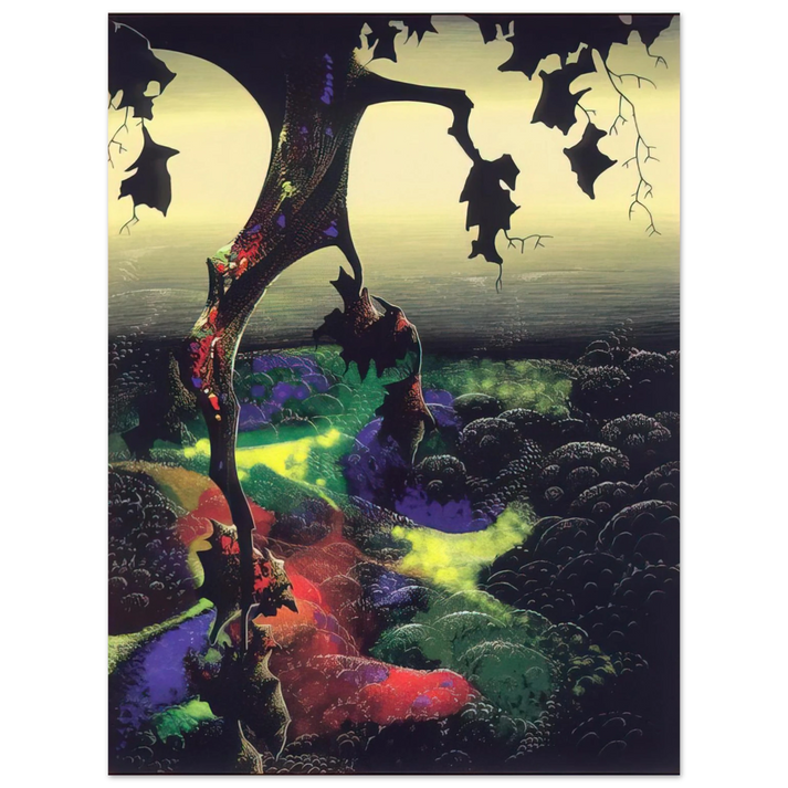 Eyvind Earle - Crimson Red and Gold 75x100 cm / 30x40inches Fine Art Poster