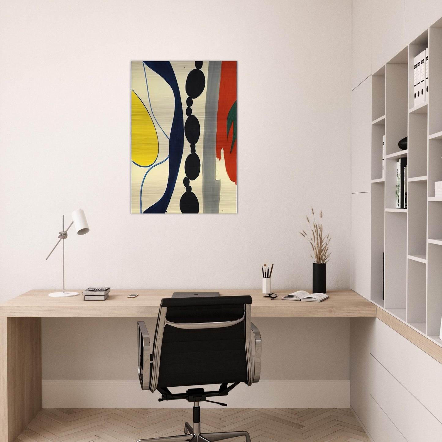 Schwarze Kette Grün zu Rot - 1966 - Ernst Wilhelm Nay Brushed Aluminum Print - 70x100 cm / 28x40 inches | Ernst Wilhelm Nay Aluminum Print | Ernst Wilhelm Nay Prints