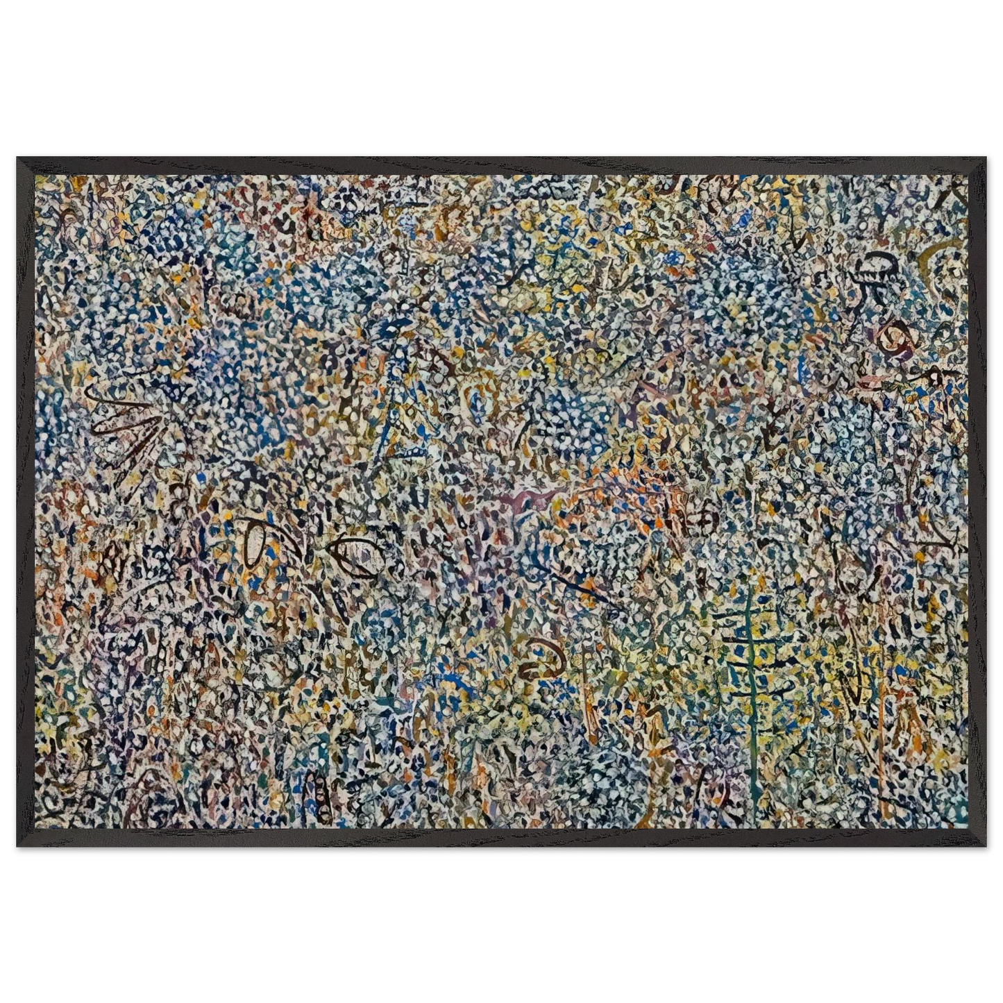 Presence Amaranth Garden - 1974 - Richard Pousette-Dart 70x100 cm / 28x40 inches Framed Art Print – Black Wooden Frame