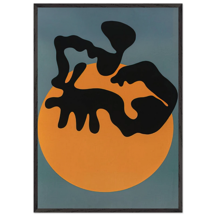 Not far from the sun the moon and the stars - Jean Arp 70x100 cm / 28x40 inches Framed Art Print – Black Wooden Frame