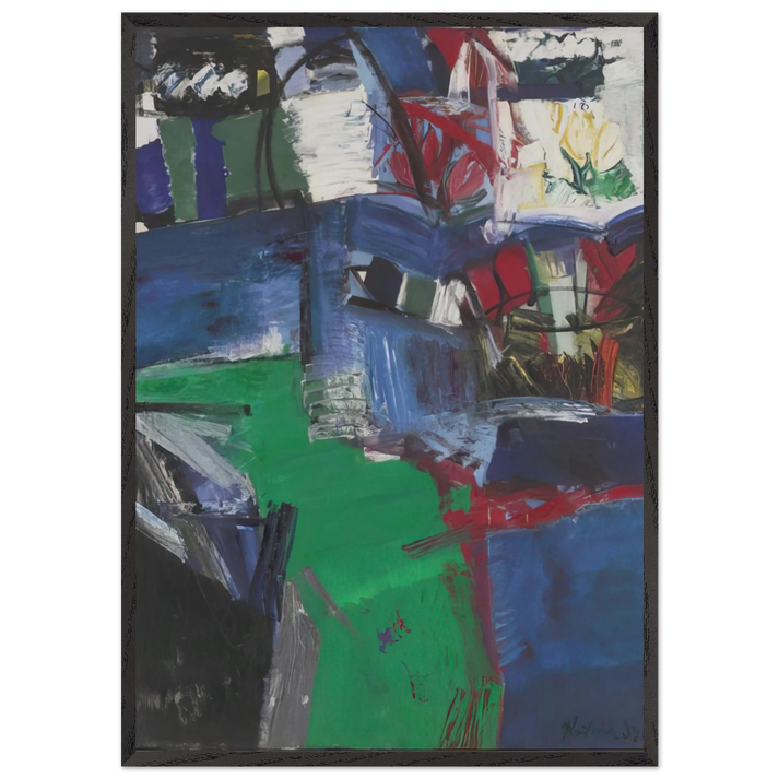 SHINNECOCK CANAL 1957 - Grace Hartigan 70x100 cm / 28x40 inches Framed Art Print – Black Wooden Frame
