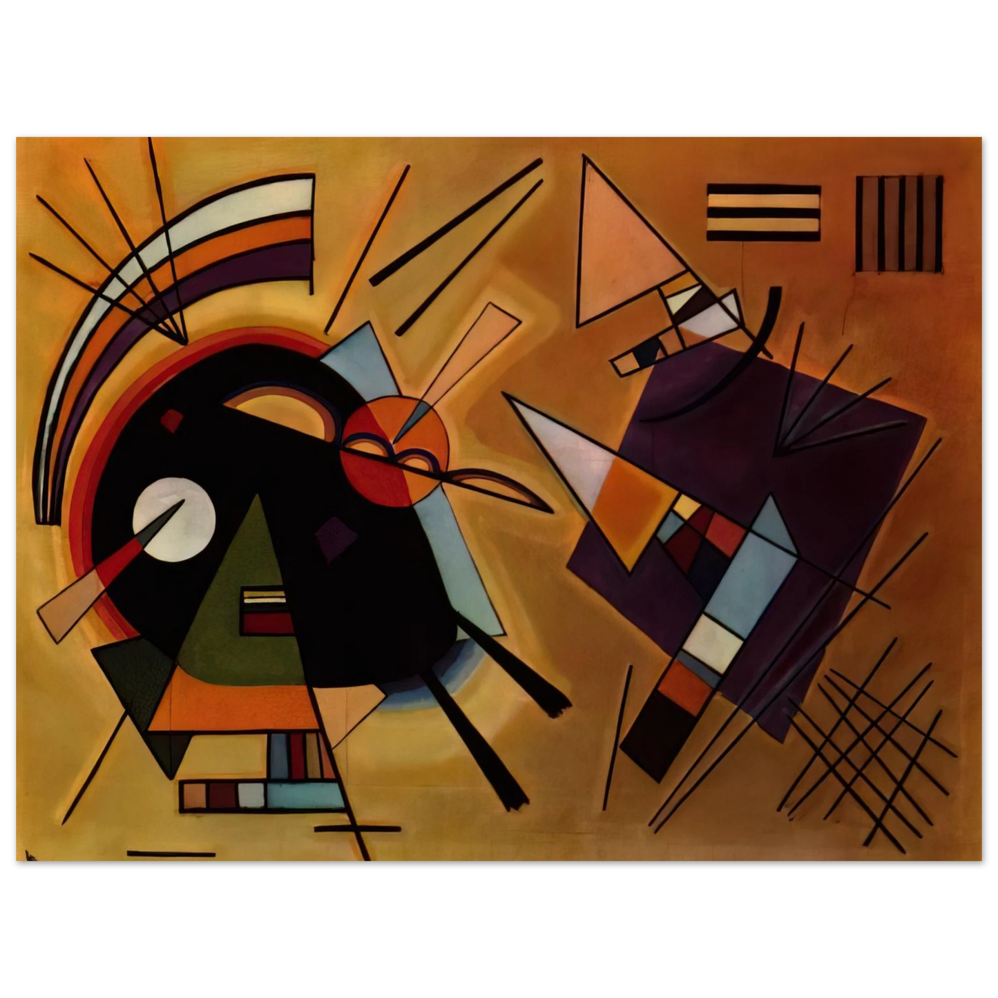 Wassily Kandinsky - BLACK AND VIOLET 1923 75x100 cm / 30x40inches Fine Art Poster