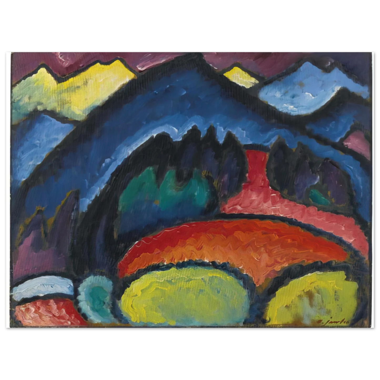 Alexej von Jawlensky - OBERSTDORF MOUNTAINS 1912 75x100 cm / 30x40inches Fine Art Poster