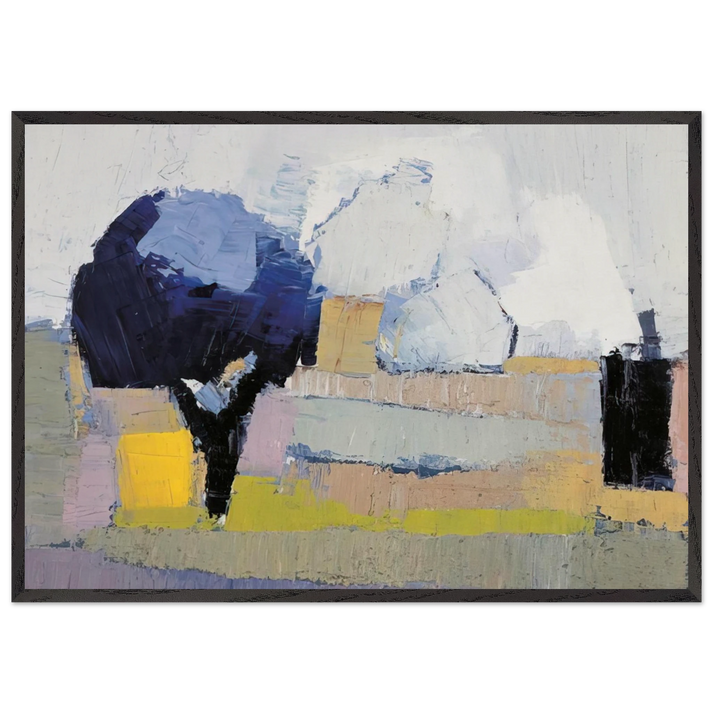 Paysage de Provence - Art Informel - Nicolas de Stael 70x100 cm / 28x40 inches Framed Art Print – Black Wooden Frame