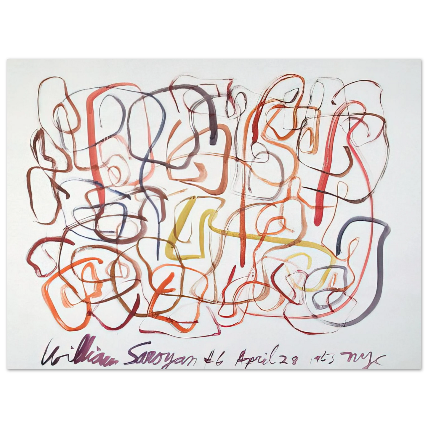 William Saroyan - #6 April 28, 1963 NYC - 1963 75x100 cm / 30x40inches Fine Art Poster