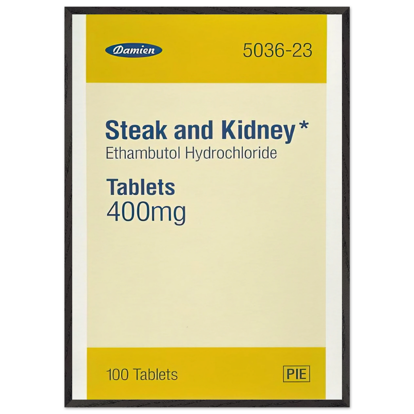 STEAK AND KIDNEY 1999 - Damien Hirst 70x100 cm / 28x40 inches Framed Art Print – Black Wooden Frame