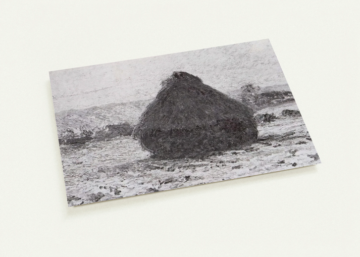 Grainstack in the Sunlight, Snow Effect By claude monet Pack of 10 Post Cards | claude monet Post Cards | A6 (10.5 x 14.8 cm) - 4.1 x 5.8 inches
