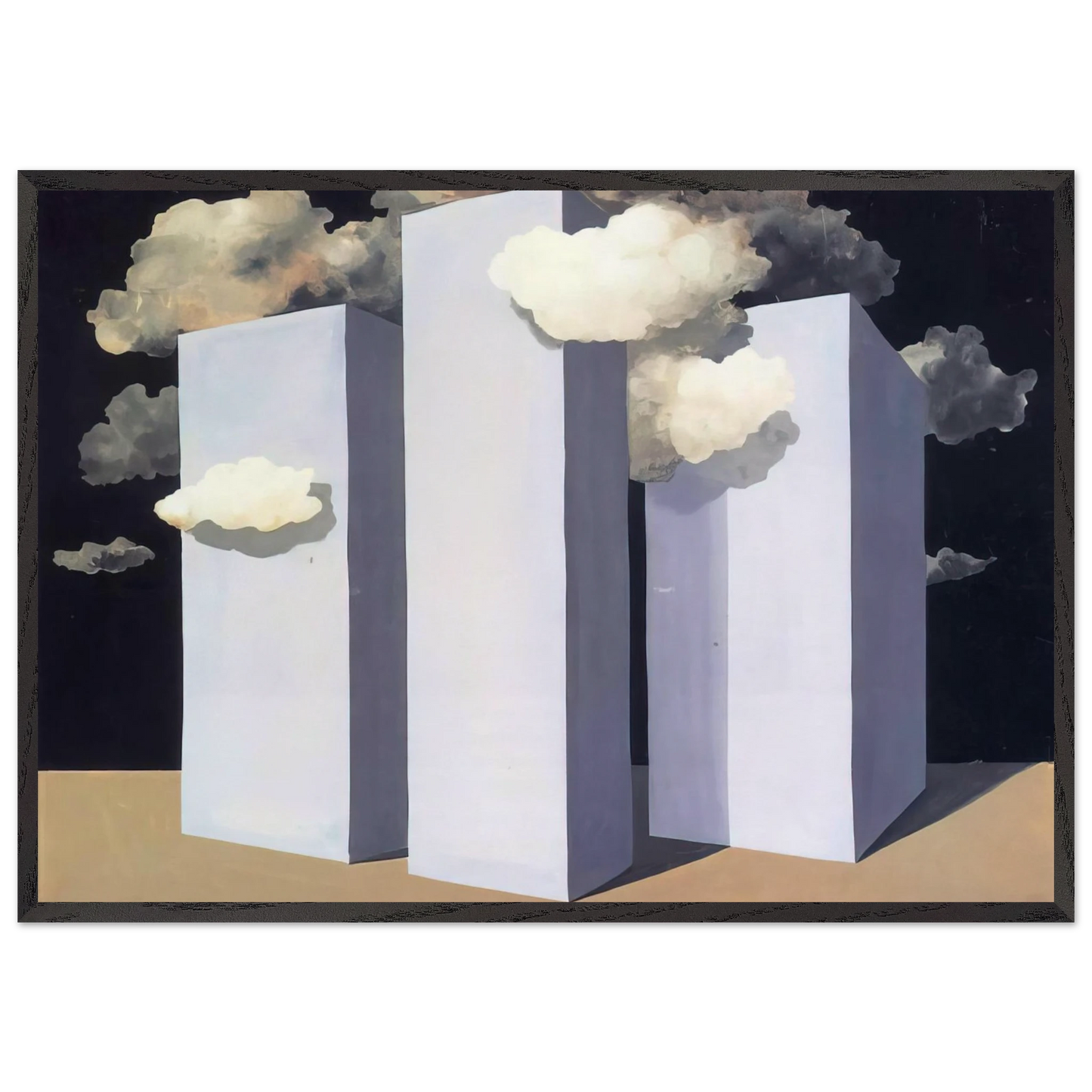 A STORM 1932 - Rene Magritte 70x100 cm / 28x40 inches Framed Art Print – Black Wooden Frame