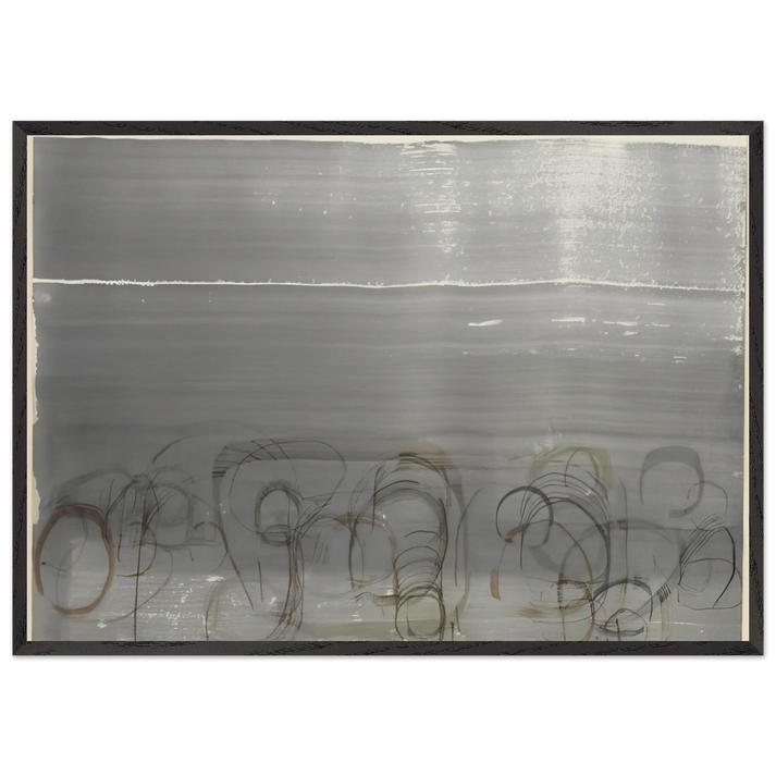 New River Watercolor Series IV No 6 - 1988 - John Cage 70x100 cm / 28x40 inches Framed Art Print – Black Wooden Frame