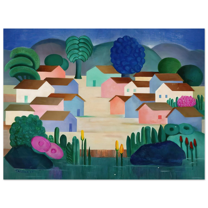Tarsila do Amaral - Landscape with Sixteen Houses 75x100 cm / 30x40inches Fine Art Poster