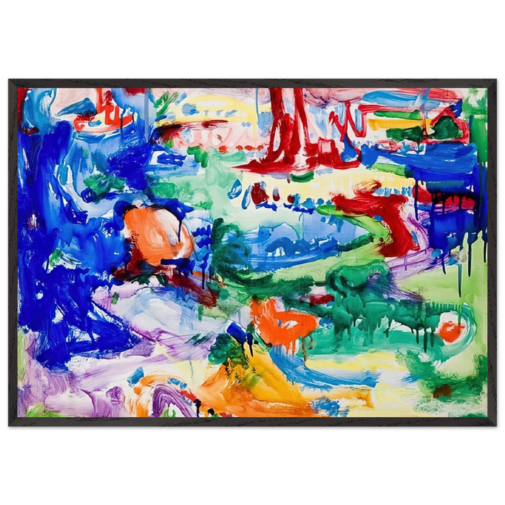 LANDSCAPE N4 - Hans Hofmann 70x100 cm / 28x40 inches Framed Art Print – Black Wooden Frame