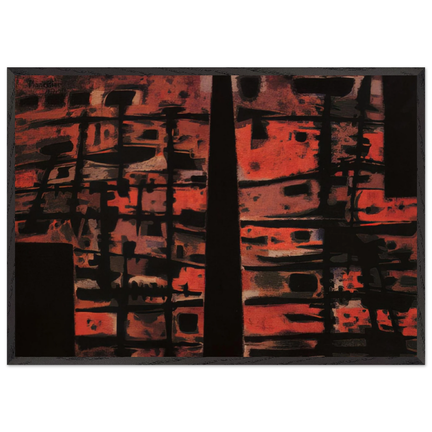 La Sixieme Heure - 1958 - Alfred Manessier 70x100 cm / 28x40 inches Framed Art Print – Black Wooden Frame