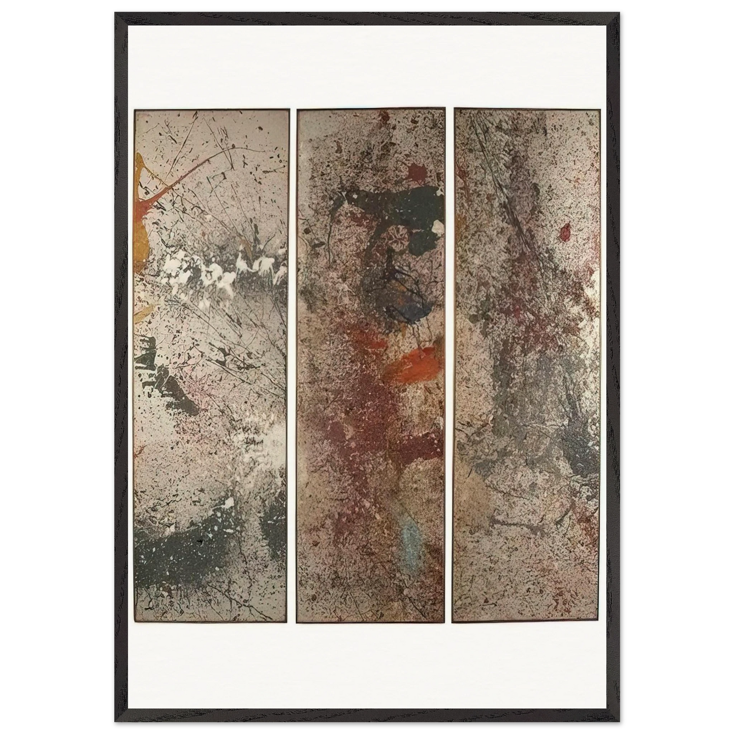 UNTITLED TRIPTYCH 1961 - Taro Yamamoto 70x100 cm / 28x40 inches Framed Art Print – Black Wooden Frame